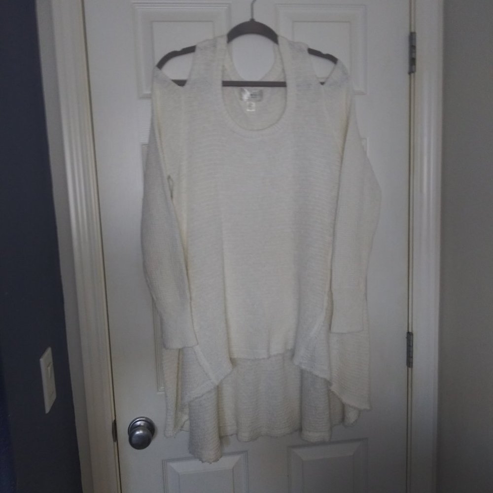 Ruby Moon Anthropologie Boho Lagenlook Texture Weave 100% Cotton Fray Hem Top XL